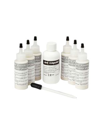 Six containers of dental acrylic resin